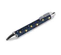 GVYGVY 1 penna a sfera nera con stampa di stelle nel cielo notturno, penne da 0,5 mm per diario, penna a sfera a inchiostro fine, per scrivere forniture per ufficio e scuola