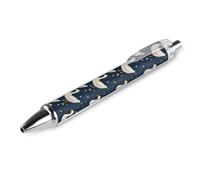 GVYGVY 1 penna a sfera nera con stampa d'oca bianca, 0,5 mm, per diari, penna a sfera a inchiostro fine, per scrivere forniture per ufficio e scuola