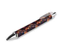 GVYGVY 1 penna a sfera nera con stampa leone fiamma scura 0,5 mm penne per diario, penna a sfera a inchiostro fine per scrivere forniture per ufficio e scuola