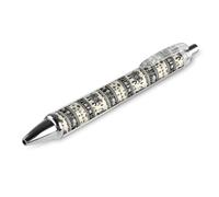 GVYGVY 1 penna a sfera nera - Retro Elephant Pattern Print 0,5 mm Penne per diario, penna a sfera a inchiostro fine per scrivere forniture per ufficio e scuola