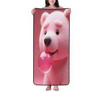 GVYGVY Asciugamani da bagno in cotone per il bagno, asciugamani in microfibra per teli da bagno per il corpo, stampa rosa con orso carino n. 59, asciugamano da spiaggia ad asciugatura rapida, morbido
