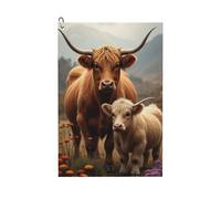 GVYGVY Asciugamani da golf per uomo e donna, 61 x 40 cm, stampa classica noce toro n. 101, asciugamano assorbente ad asciugatura rapida, accessori per la pulizia della palla e borsa da club, con
