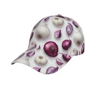 GVYGVY Berretto da baseball da donna e uomo, con stampa cipolla bianca e viola, regolabile, per donne e uomini, cappello sportivo per papà