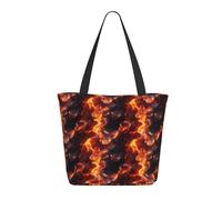 GVYGVY Borsa da viaggio da donna, da lavoro, con motivo a fiamme rosse, leggera, borsa da infermiera, borsa da spiaggia da donna, alla moda, grande, con cerniera