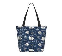 GVYGVY Borsa da viaggio da donna, da lavoro, con motivo nautico blu navy, leggera, borsa a tracolla da infermiera, borsa da spiaggia da donna, borsa grande alla moda con cerniera