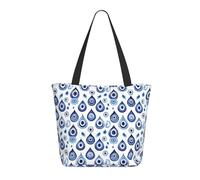 GVYGVY Borsa da viaggio da donna, da lavoro, con occhi azzurri, stampa leggera, borsa da infermiera, borsa da spiaggia da donna, borsa grande alla moda con cerniera