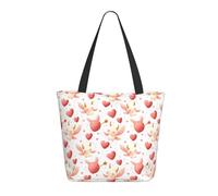 GVYGVY Borsa da viaggio da donna, da lavoro, con stampa a forma di cuore e fata rosa, leggera, borsa a tracolla da infermiera, borsa da spiaggia da donna, alla moda, grande, con cerniera