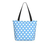 GVYGVY Borsa da viaggio da donna, da lavoro, con stampa a pois azzurri, leggera, borsa a tracolla da infermiera, borsa da spiaggia da donna, alla moda, grande, con cerniera