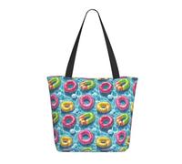 GVYGVY Borsa da viaggio da donna, da lavoro, con stampa colorata con anello da nuoto, leggera, borsa da infermiera, borsa da spiaggia da donna, alla moda, grande, con cerniera