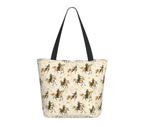 GVYGVY Borsa da viaggio da donna, da lavoro, con stampa di cavalli e cowboy occidentali, leggera, borsa da infermiera, borsa da spiaggia da donna, alla moda, grande, con cerniera
