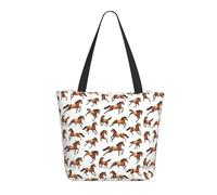 GVYGVY Borsa da viaggio da donna, da lavoro, con stampa di cavalli marroni, leggera, borsa da infermiera, borsa da spiaggia da donna, alla moda, grande, con cerniera