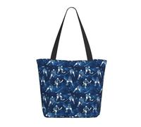 GVYGVY Borsa da viaggio da donna, da lavoro, con stampa di giocatore di hockey blu, leggera, borsa da infermiera, borsa da spiaggia da donna, alla moda, grande, con cerniera