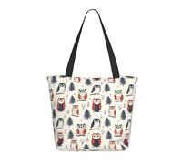 GVYGVY Borsa da viaggio da donna, da lavoro, con stampa di gufo nel bosco, leggera, borsa a tracolla da infermiera, borsa da spiaggia da donna, borsa grande alla moda con cerniera