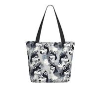 GVYGVY Borsa da viaggio da donna, da lavoro, con stampa di husky con occhi azzurri, leggera, borsa da infermiera, borsa da spiaggia da donna, alla moda, grande, con cerniera