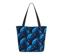 GVYGVY Borsa da viaggio da donna, da lavoro, con stampa di lupo blu fulmine, leggera, borsa a tracolla da infermiera, borsa da spiaggia da donna, alla moda, grande, con cerniera