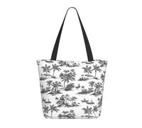 GVYGVY Borsa da viaggio da donna, da lavoro, con stampa di paesaggi tropicali, leggera, borsa da infermiera, borsa da spiaggia da donna, alla moda, grande, con cerniera