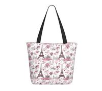 GVYGVY Borsa da viaggio da donna, da lavoro, con stampa di scena di Parigi e strada, leggera, borsa da spiaggia da donna, alla moda, grande, con cerniera