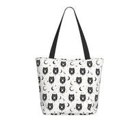 GVYGVY Borsa da viaggio da donna, da lavoro, con stampa di testa di lupo e luna, leggera, borsa da infermiera, borsa da spiaggia da donna, alla moda, grande, con cerniera