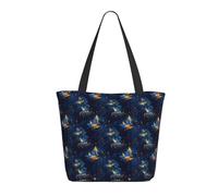 GVYGVY Borsa da viaggio da donna, da lavoro, con stampa di uccelli blu stellati, leggera, borsa da infermiera, borsa da spiaggia da donna, alla moda, grande, con cerniera