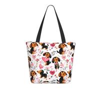 GVYGVY Borsa da viaggio da donna, da lavoro, con stampa di un simpatico cane con cuore e palloncino, leggera, borsa da infermiera, borsa da spiaggia da donna, alla moda, grande, con cerniera