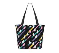 GVYGVY Borsa da viaggio da donna, da lavoro, con stampa di un simpatico gatto arcobaleno, leggera, borsa da infermiera, borsa da spiaggia da donna, borsa grande alla moda con cerniera