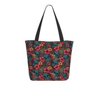 GVYGVY Borsa da viaggio da donna, da lavoro, con stampa hawaiana floreale aliena, leggera, borsa da infermiera, borsa da spiaggia da donna, alla moda, grande, con cerniera