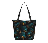 GVYGVY Borsa da viaggio da donna, da lavoro, con stampa verde lupo, leggera, borsa da infermiera, borsa da spiaggia da donna, alla moda, grande, con cerniera