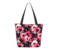GVYGVY Borsa da viaggio da donna, da lavoro, motivo floreale con inchiostro stampato, leggera, borsa da infermiera, borsa da spiaggia da donna, borsa grande alla moda con cerniera
