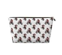 GVYGVY Borsa da viaggio in pelle stampata da corsa da moto rossa per uomo e donna con chiusura lampo