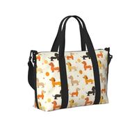 GVYGVY Borsa da viaggio per computer portatile da donna - Borsa da viaggio a tracolla con stampa bassotto carino e colorato da donna borsa da viaggio da donna borsa sportiva da uomo