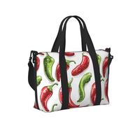 GVYGVY Borsa da viaggio per computer portatile da donna con stampa peperoncino rosso e verde - Borsa da viaggio da donna da uomo borsa da viaggio a tracolla da uomo