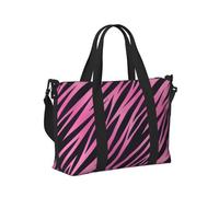 GVYGVY Borsa da viaggio per computer portatile da donna con stampa zebra rosa nera a righe per viaggi, palestra, borsa da viaggio da uomo