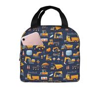 GVYGVY Borsa termica per il pranzo per donne e uomini, con stampa di scavatrice con blocco stradale, piccola borsa per il pranzo da donna, per adulti, borsa termica per lavoro, palestra, viaggi, con