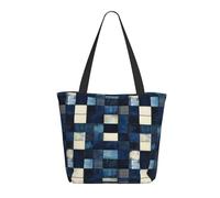 GVYGVY Borsa tote da viaggio da donna da lavoro, stampa retrò blu scozzese_Una borsa leggera a tracolla da infermiera borsa da spiaggia da donna, borsa grande alla moda con cerniera