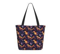 GVYGVY Borsa tote da viaggio per donne da lavoro, fantasia con stampa di dinosauri e fiamme, leggera, borsa da infermiera, borsa da spiaggia da donna, borsa grande alla moda con cerniera