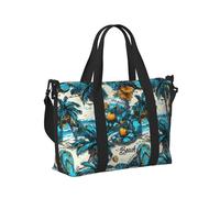 GVYGVY Borsa tote per computer portatile da donna, da lavoro, con stampa blu hawaiana sulla spiaggia, borsa da viaggio da donna, borsone da palestra da uomo, borsa da viaggio a tracolla per uomo