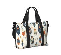 GVYGVY Borsa tote per computer portatile da donna, da lavoro, con stampa colorata con foglie di piuma, per la notte, per viaggi, palestra, da uomo, per oggetti personali, borsa da viaggio a tracolla