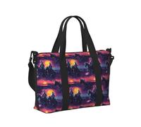 GVYGVY Borsa tote per computer portatile da donna, da lavoro, con stampa Cyber Sunset Western Cowboy, borsa da viaggio da donna, borsa da viaggio, borsa da palestra da uomo, borsa da viaggio a