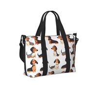 GVYGVY Borsa tote per computer portatile da donna, da lavoro, con stampa di bassotto carino per la notte, borsa da viaggio da donna, borsone da palestra da uomo, borsa da viaggio a tracolla per