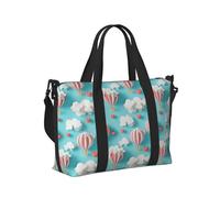 GVYGVY Borsa tote per computer portatile da donna, da lavoro, con stampa di fumetti e palloncini a forma di cuore con nuvole, per viaggi e weekend, borsa da viaggio da donna, borsa da palestra da uomo