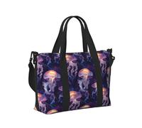 GVYGVY Borsa tote per computer portatile da donna, da lavoro, fantasia con meduse colorate, borsa da viaggio per la notte, borsa da viaggio, borsa da palestra da uomo, borsa da viaggio a tracolla per