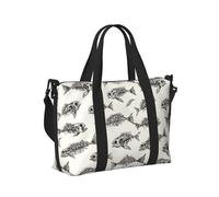 GVYGVY Borsa tote per computer portatile da donna - Stampa scheletro di pesce fossile - Borsa da viaggio da donna borsa sportiva da uomo articolo personale