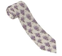 GVYGVY Cravatte da uomo, comode cravatte da uomo con fiocco color lavanda, stampa viola, per lavoro, matrimonio, festa del papà, compleanno