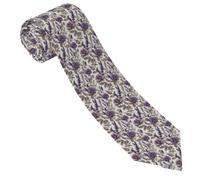 GVYGVY Cravatte da uomo, comode cravatte da uomo con stampa di fiori viola e lavanda, per lavoro, matrimonio, festa del papà, compleanno