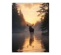 GVYGVY Diamond Art Kit per adulti - Alba alba nebbiosa foresta lago fai da te senza cornice, kit di pittura artistica con diamante decorazione da parete per la casa