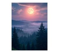 GVYGVY Diamond Art Kit per adulti - Kit per pittura con diamanti fai da te senza cornice con foresta di montagna nebbiosa al chiaro di luna, per adulti principianti, 30,5 x 40,6 cm, kit per la