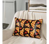 GVYGVY Federa per cuscino in seta per capelli e pelle, con stampa a cuore rosso, 50 x 76 cm, morbida e confortevole federa in raso con cerniera, per donne e uomini