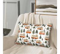 GVYGVY Federa per cuscino in seta per capelli e pelle, con stampa di un camper con albero del sonno, dimensioni standard, 50 x 76 cm, morbida e confortevole federa in raso con cerniera, per donne e