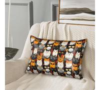 GVYGVY Federa per cuscino in seta per capelli e pelle, con stampa di un simpatico gatto, dimensioni standard, 50 x 76 cm, morbida e confortevole federa in raso con cerniera, per donne e uomini