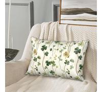 GVYGVY Federa per cuscino in seta per capelli e pelle, motivo con stampa vintage verde erba, dimensioni standard, 50 x 76 cm, morbida e confortevole federa in raso con cerniera, per donne e uomini